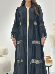 C 1316 Black Lace Abaya