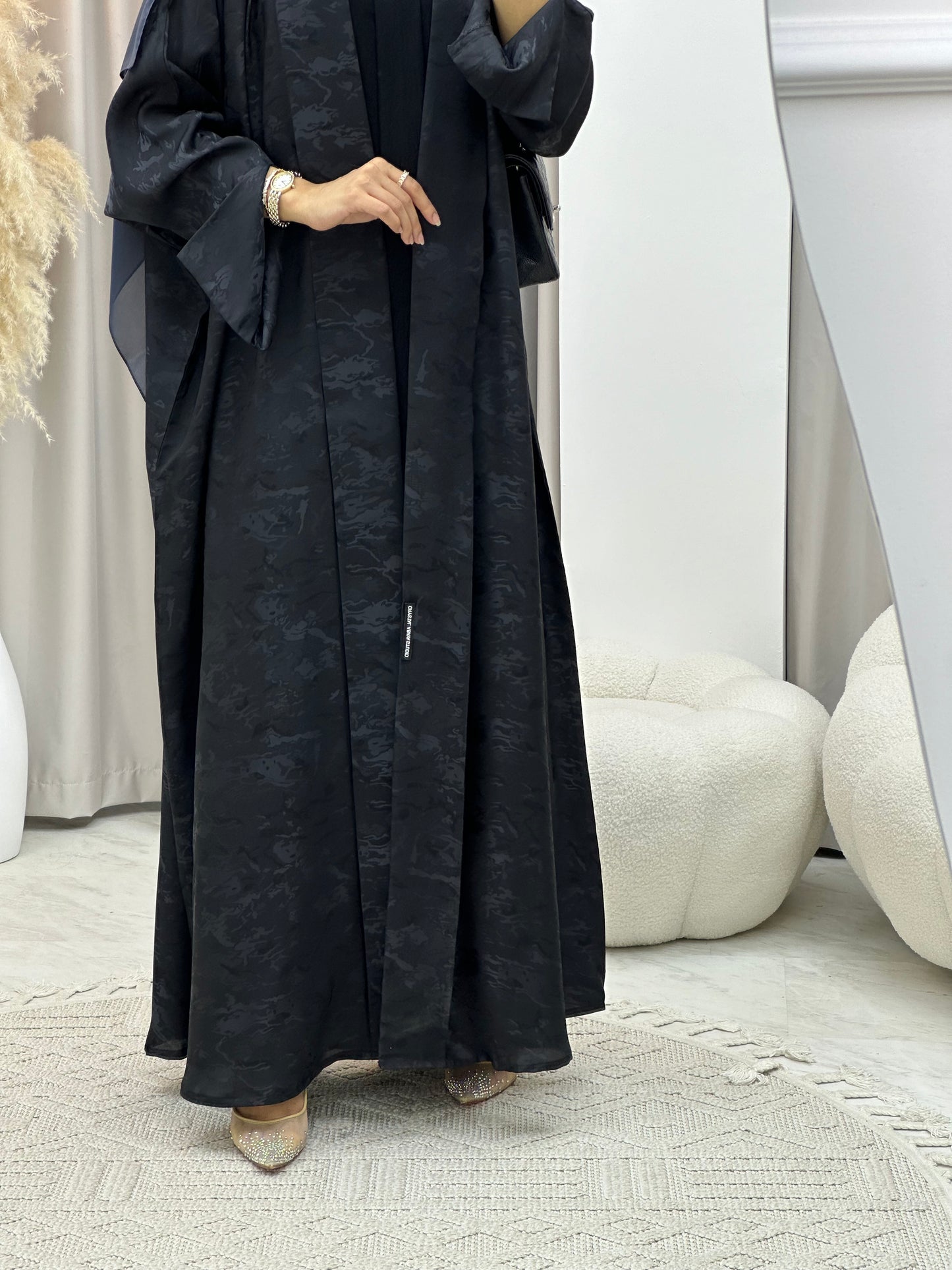 C 0158-03 Light Blue Camo Bisht Abaya