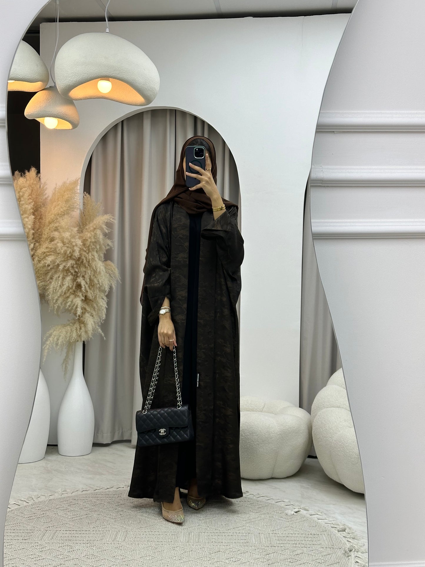 C 0158-04 Brown Camo Bisht Abaya