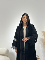 C 1316 Black Lace Abaya