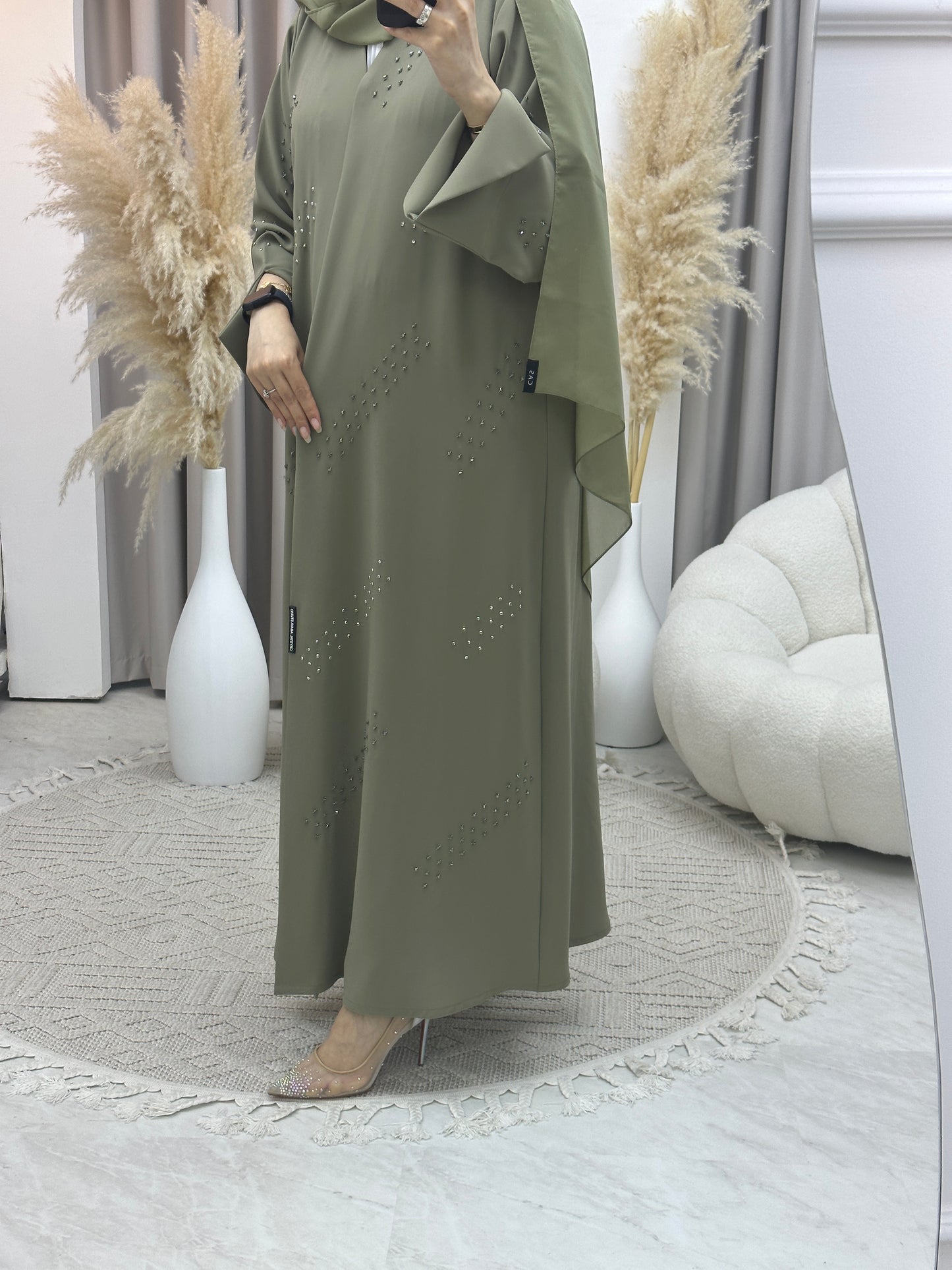 C Ramadan Green Beads Eid Abaya