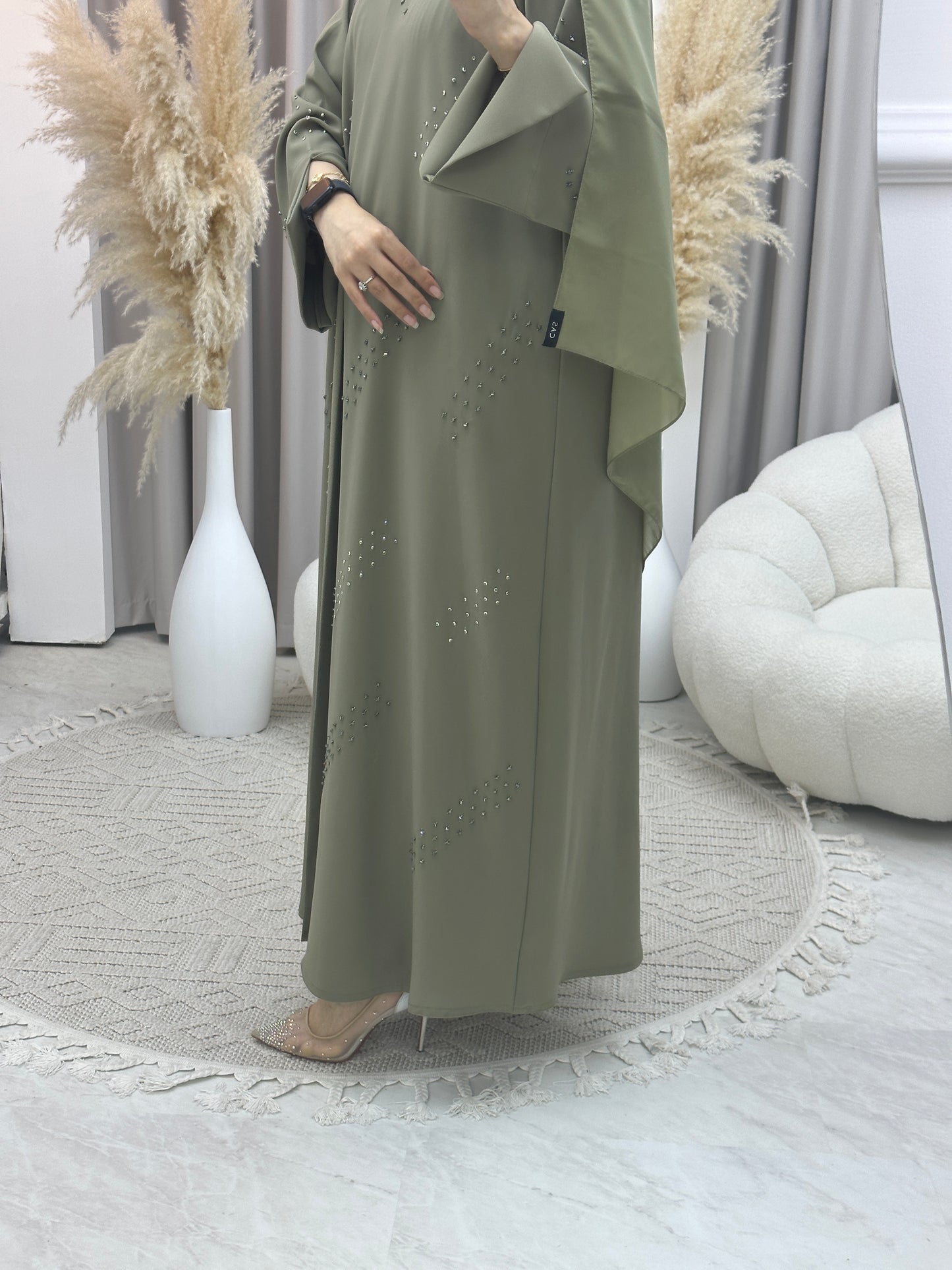 C Ramadan Green Beads Eid Abaya