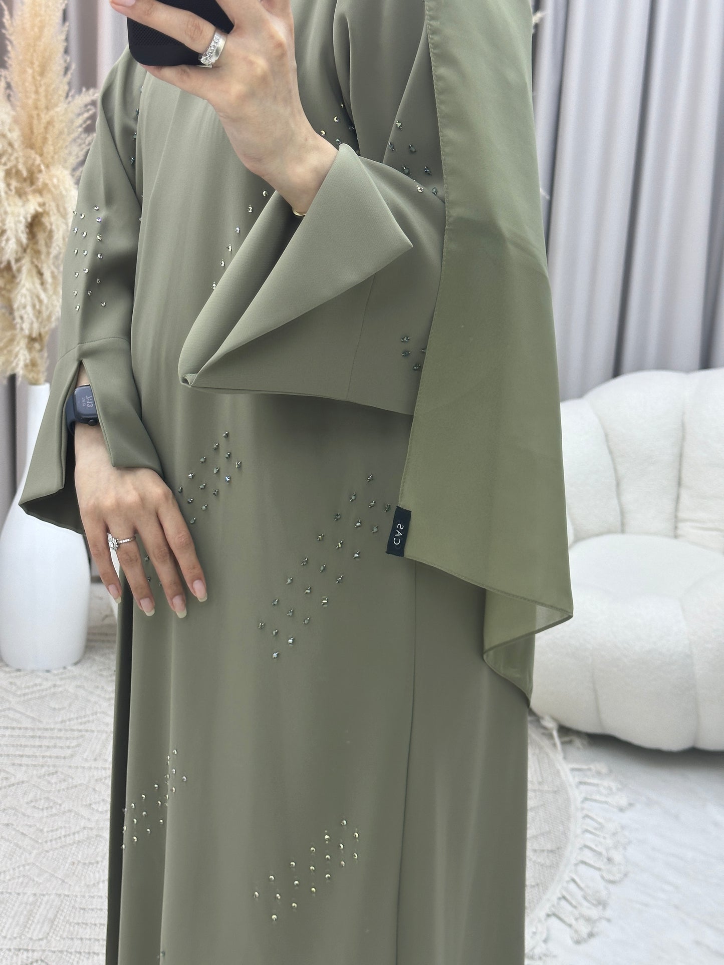 C Ramadan Green Beads Eid Abaya