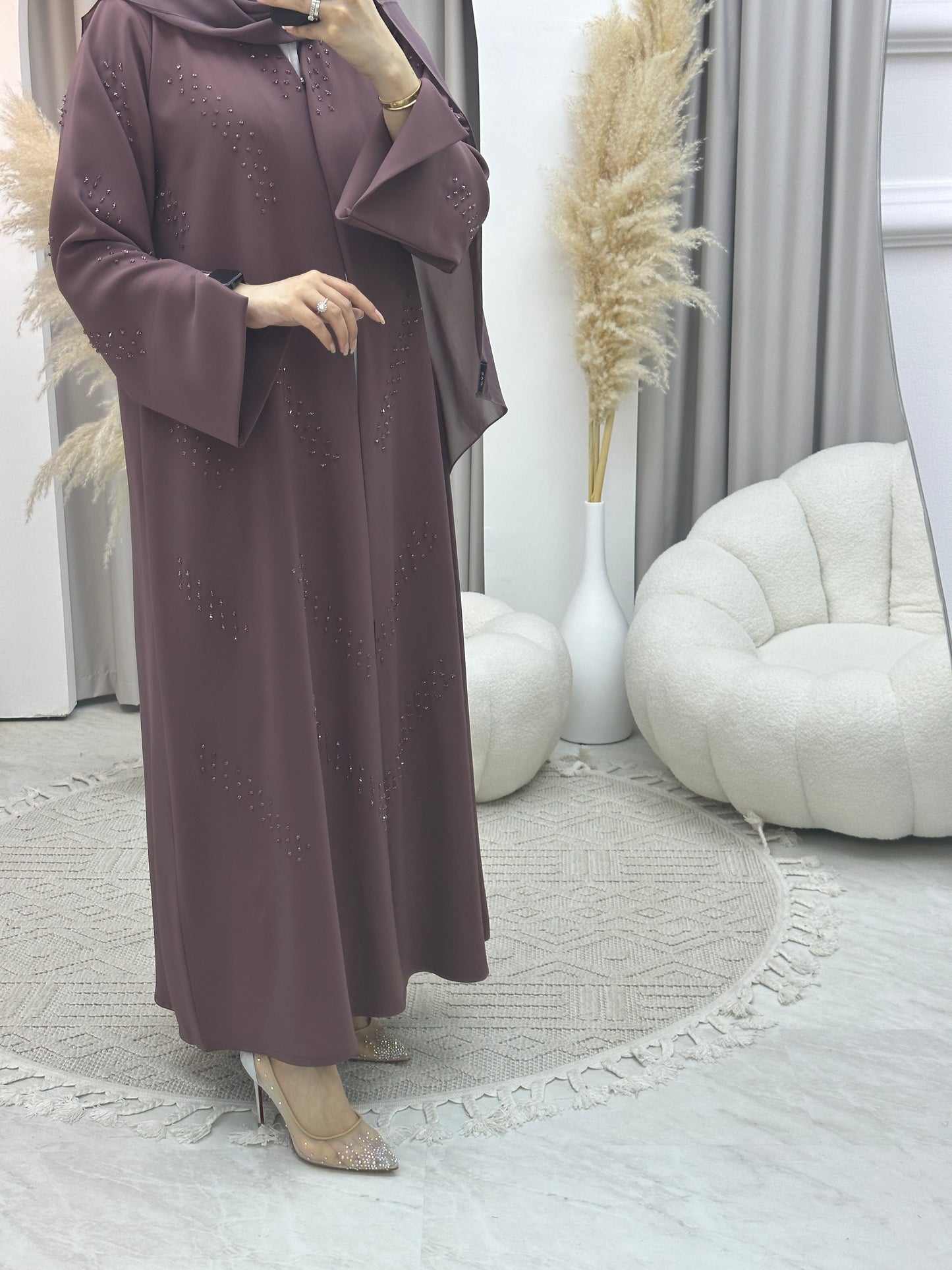 C Ramadan Purple Beads Eid Abaya