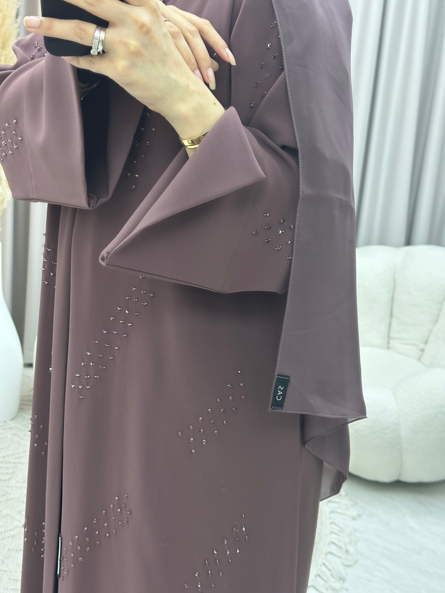 C Ramadan Purple Beads Eid Abaya