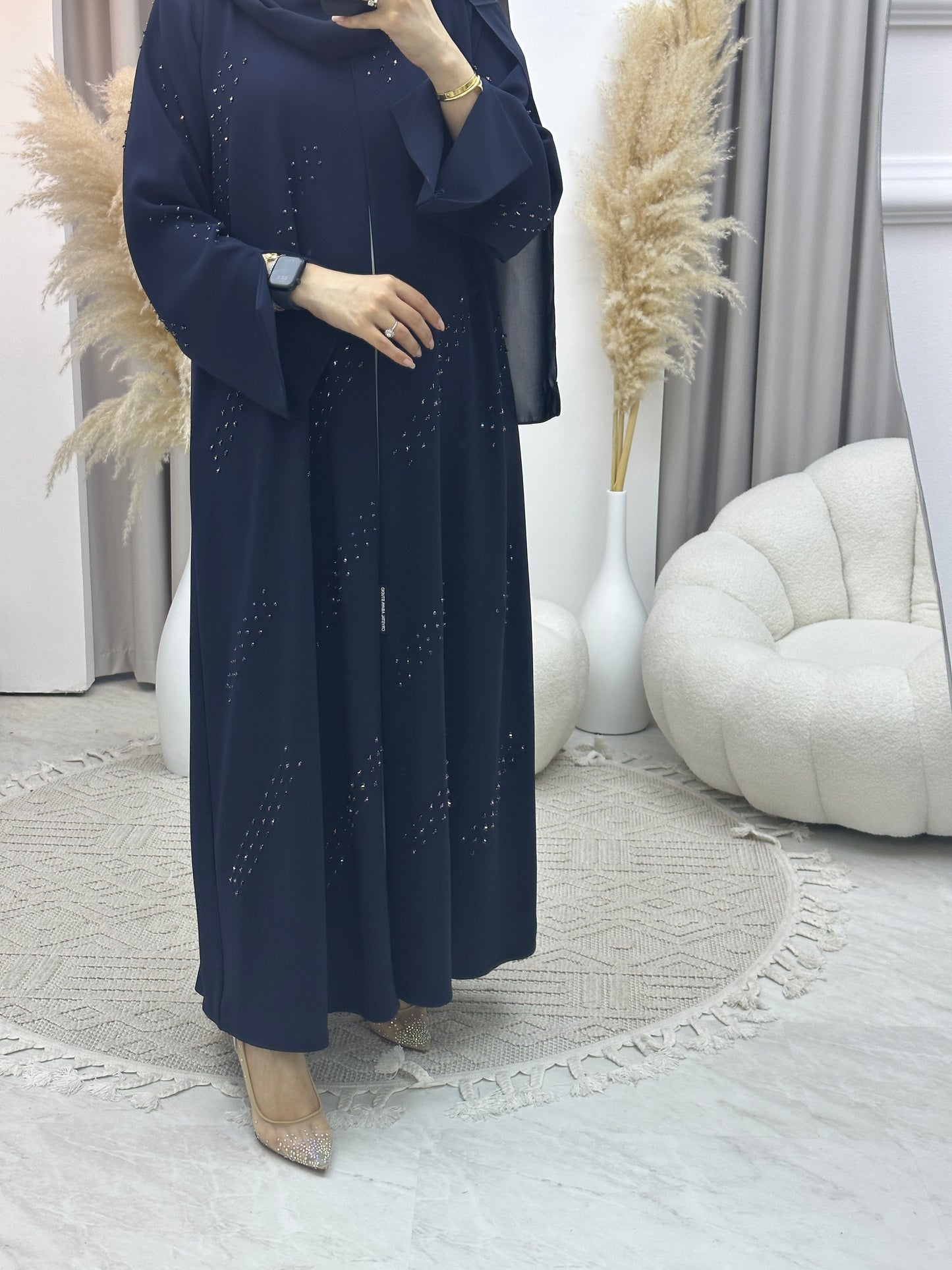 C Ramadan Blue Beads Eid Abaya