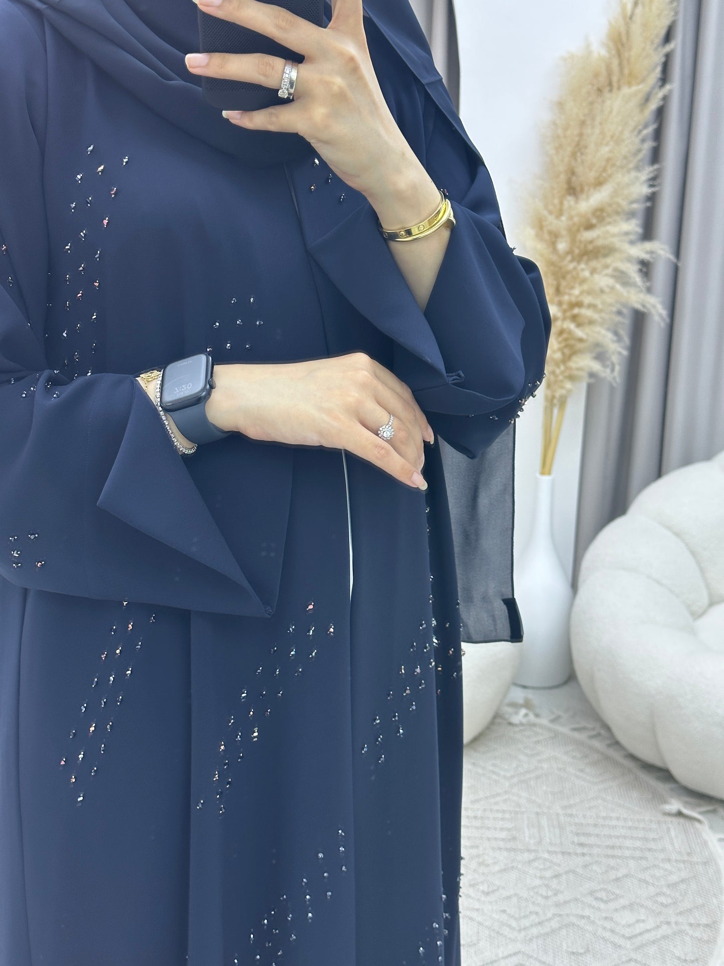 C Ramadan Blue Beads Eid Abaya