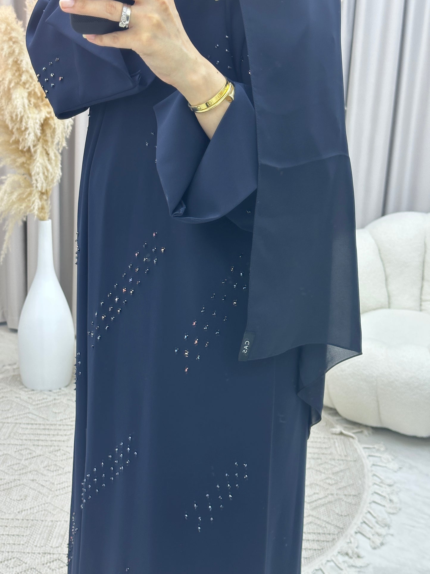 C Ramadan Blue Beads Eid Abaya