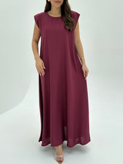 C 009-06 Premium Dark Fuchsia Under Abaya Dress