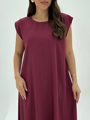 C 009-06 Premium Dark Fuchsia Under Abaya Dress