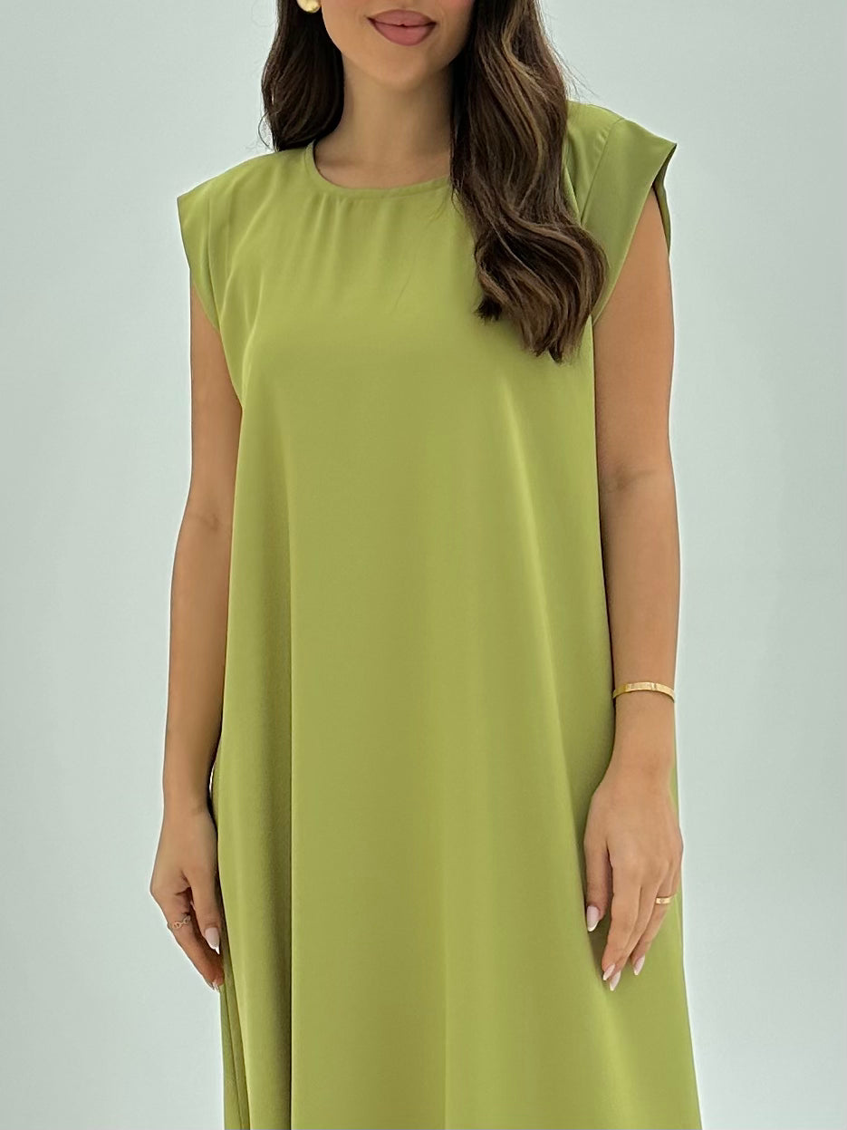C 009-04 Premium Lime Green Under Abaya Dress