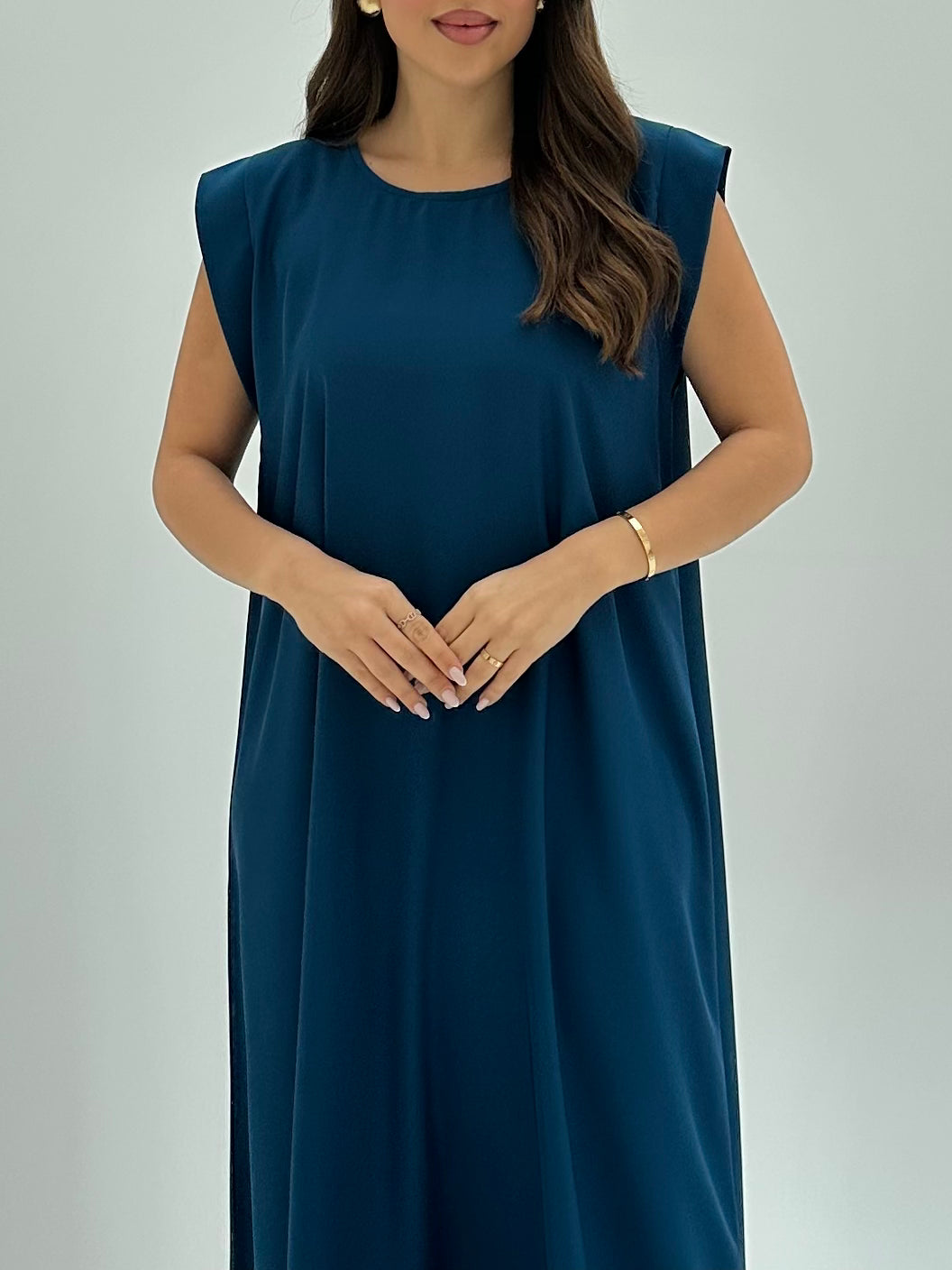 C 009-03 Premium Sapphire Blue Under Abaya Dress