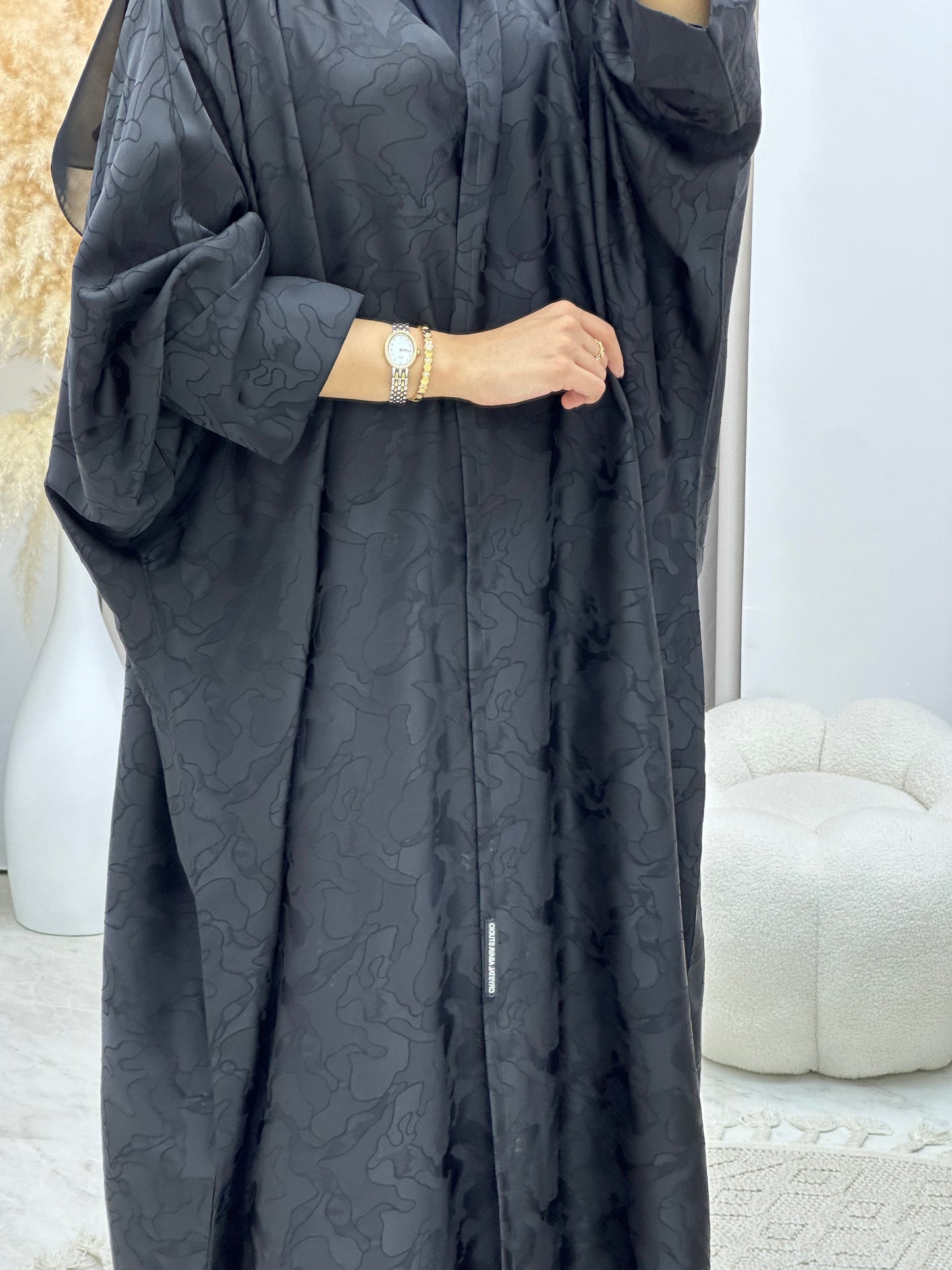 C 0159-01 Black Camo Bisht Abaya