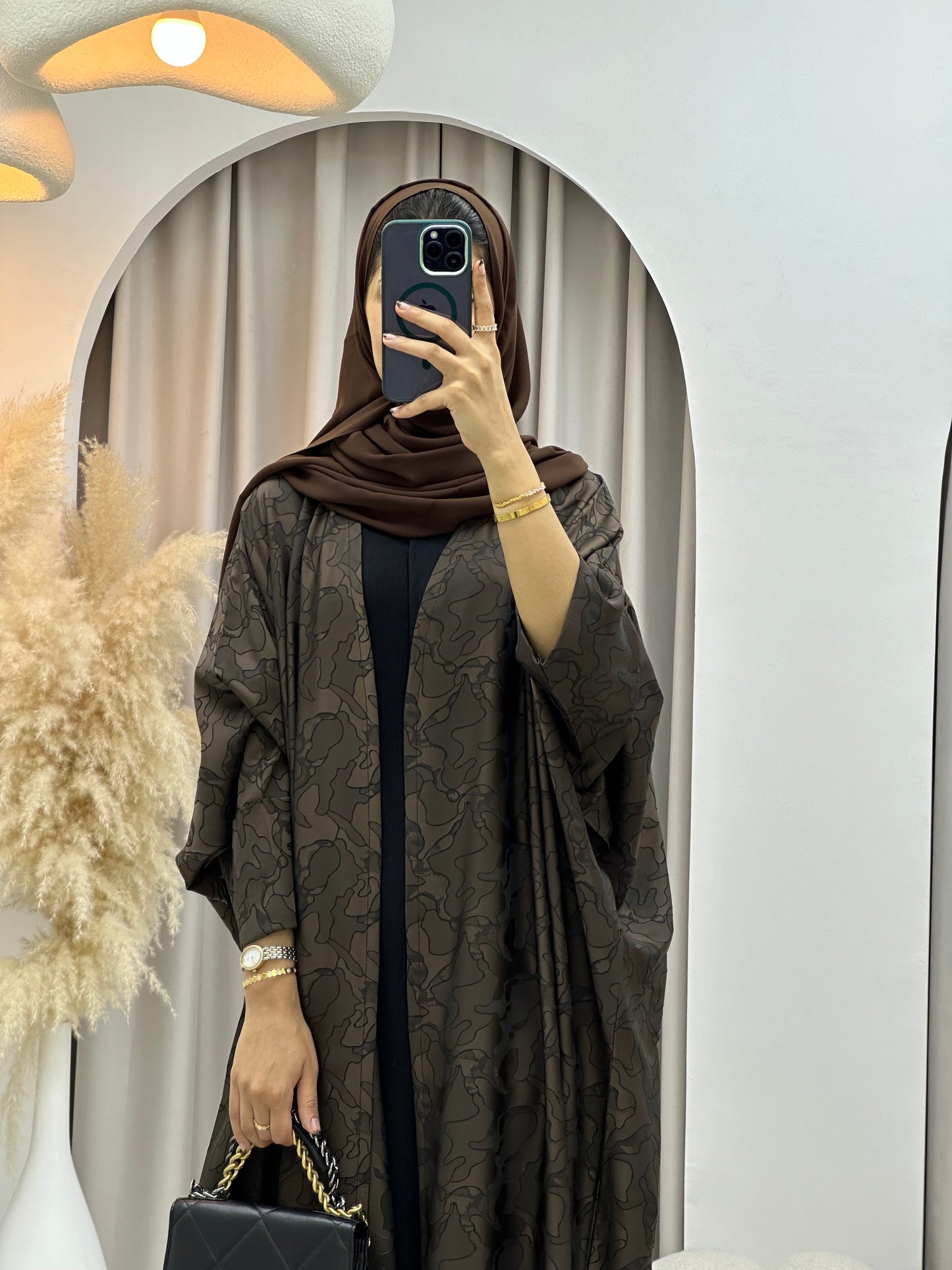 C 0159-04 Brown Camo Bisht Abaya