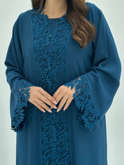 C 1810 Blue Crystal Lace Abaya