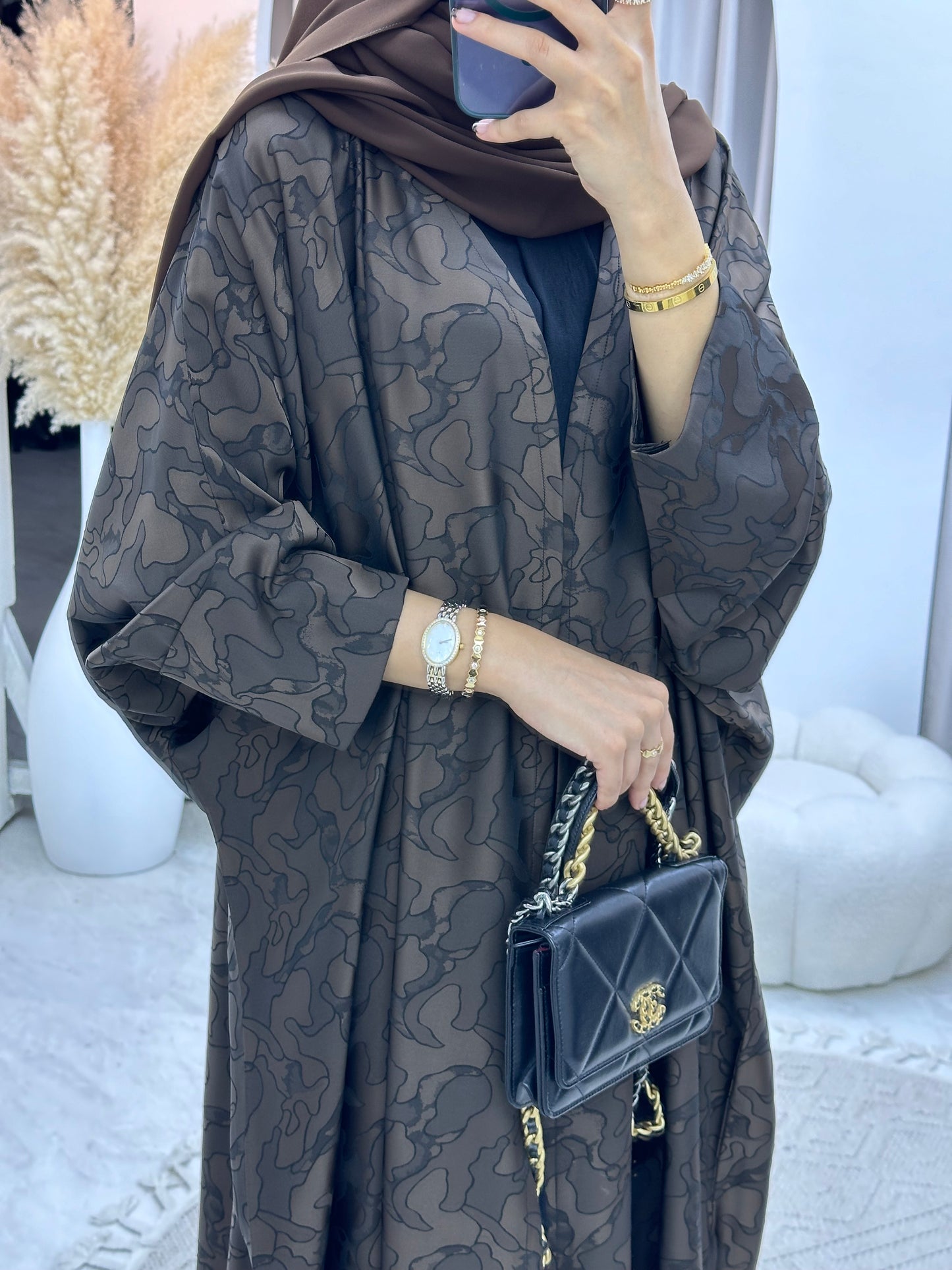 C RTW 0159-04 Brown Camo Bisht Abaya