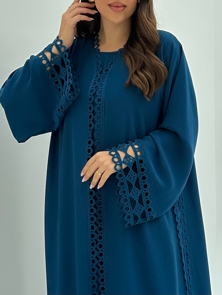 C 1811 Sapphire Blue Lace Abaya