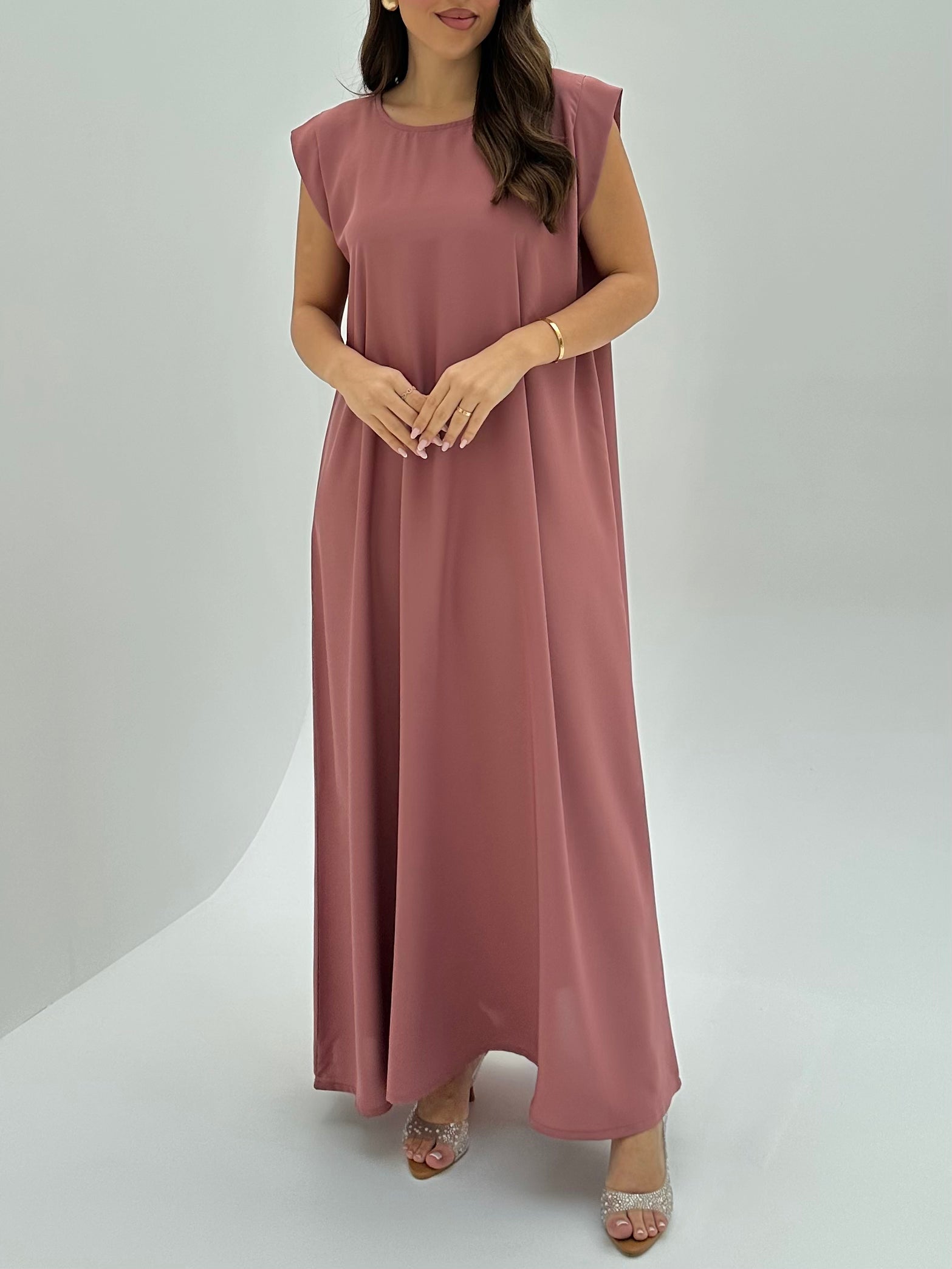 Premium Blush Pink Under Abaya Dress