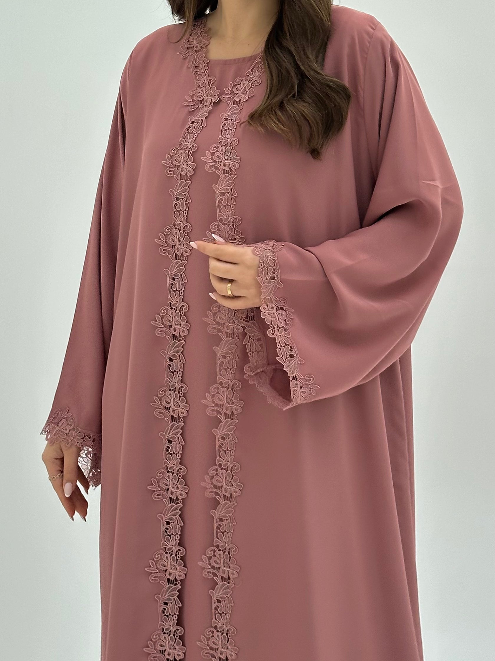 C 1812 Blush Pink Lace Abaya