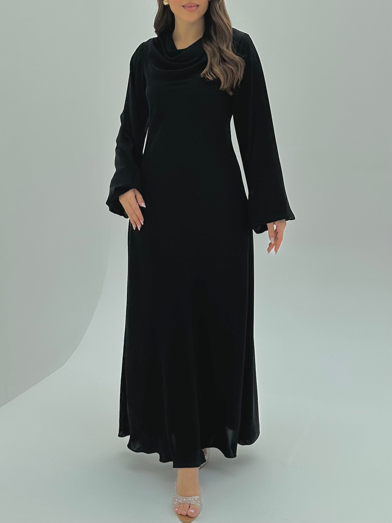 C 0010 Premium Black Under Abaya Dress