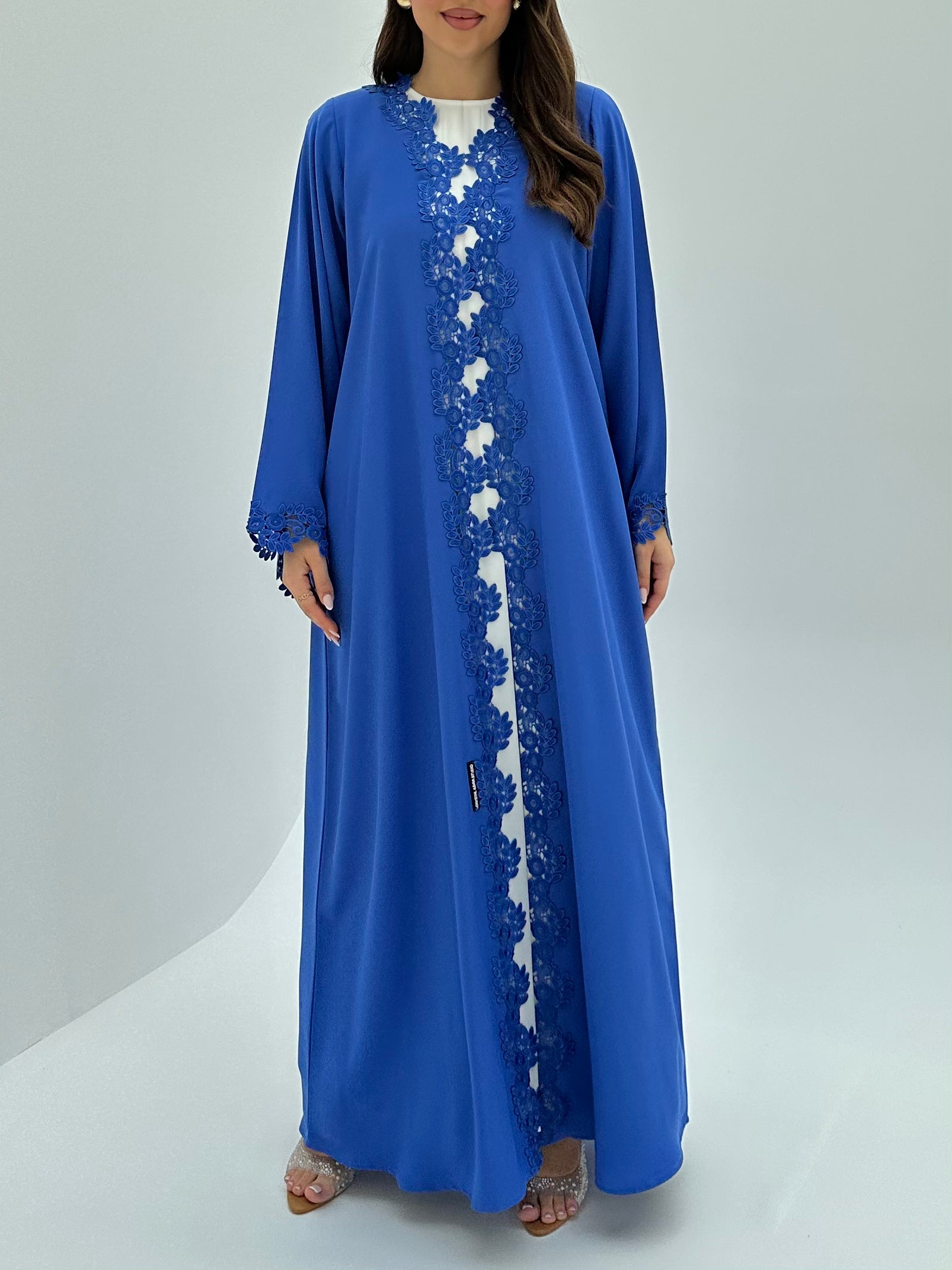 C 1816 Royal Blue Lace Abaya