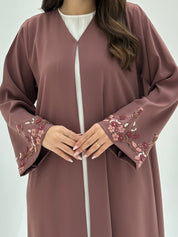 C 1818 Dusty Rose Embroidered Abaya