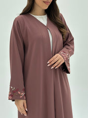 C 1818 Dusty Rose Embroidered Abaya