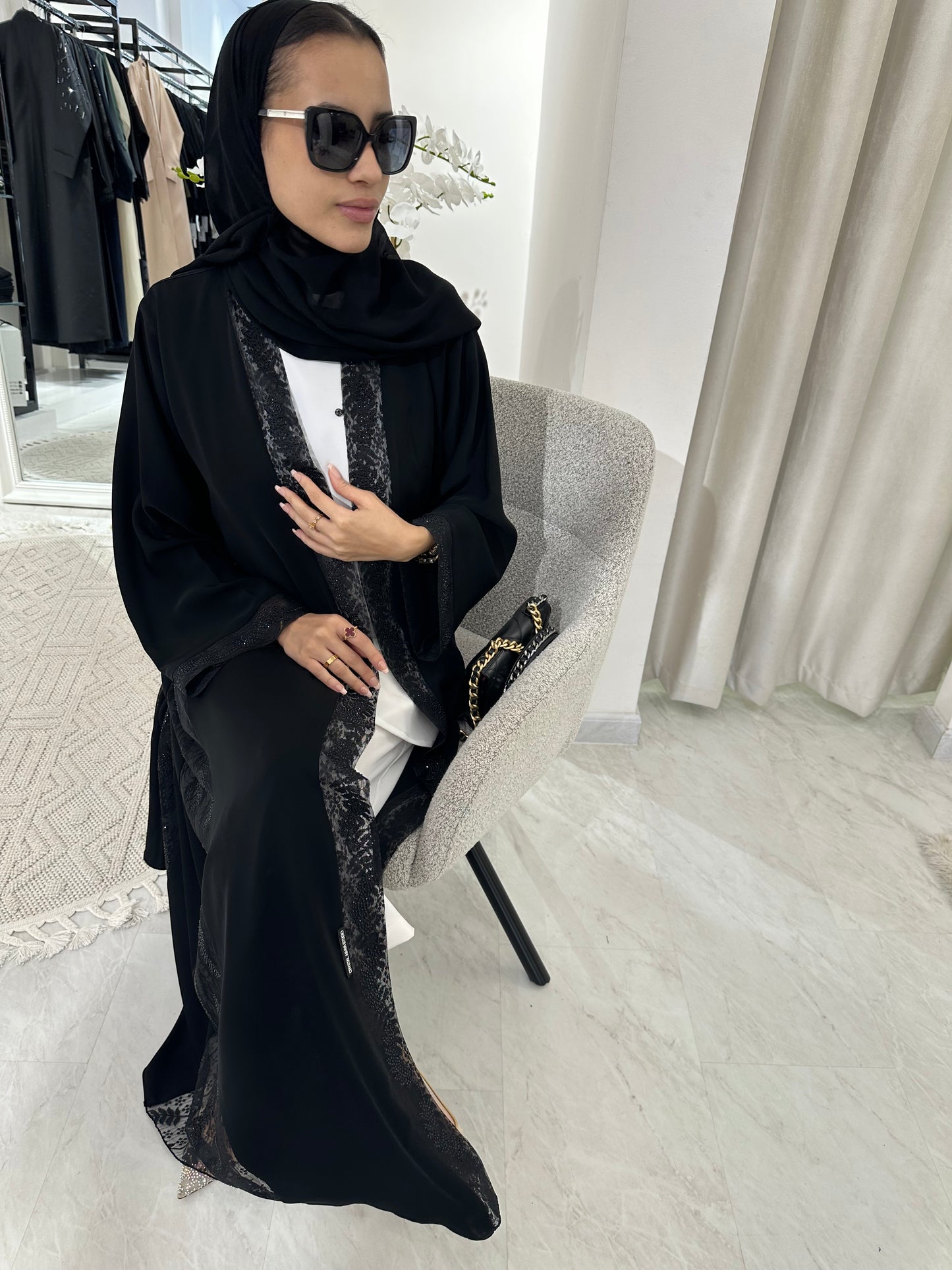 C Black Summer Eid Abaya 01