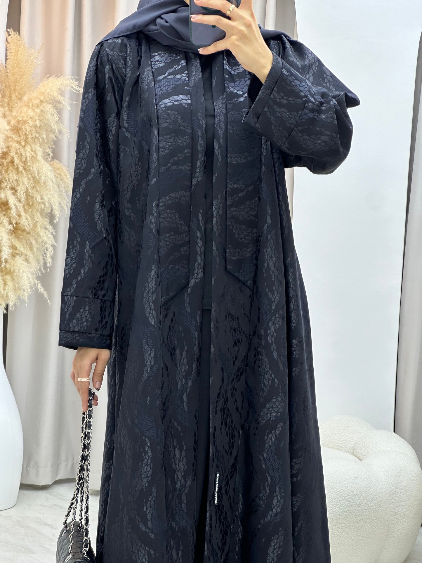 C 0161-03 Barley Dark Grey Abaya