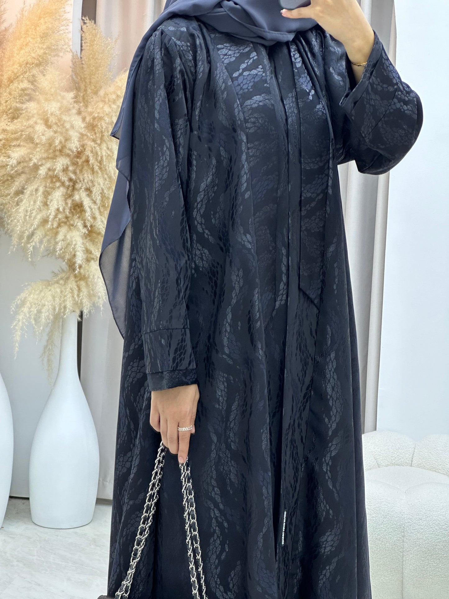 C 0161-03 Barley Dark Grey Abaya