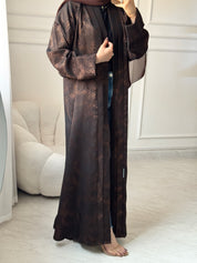 C 1464 Brown Printed Abaya