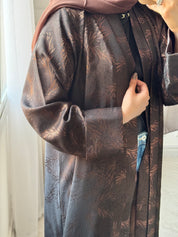 C 1464 Brown Printed Abaya