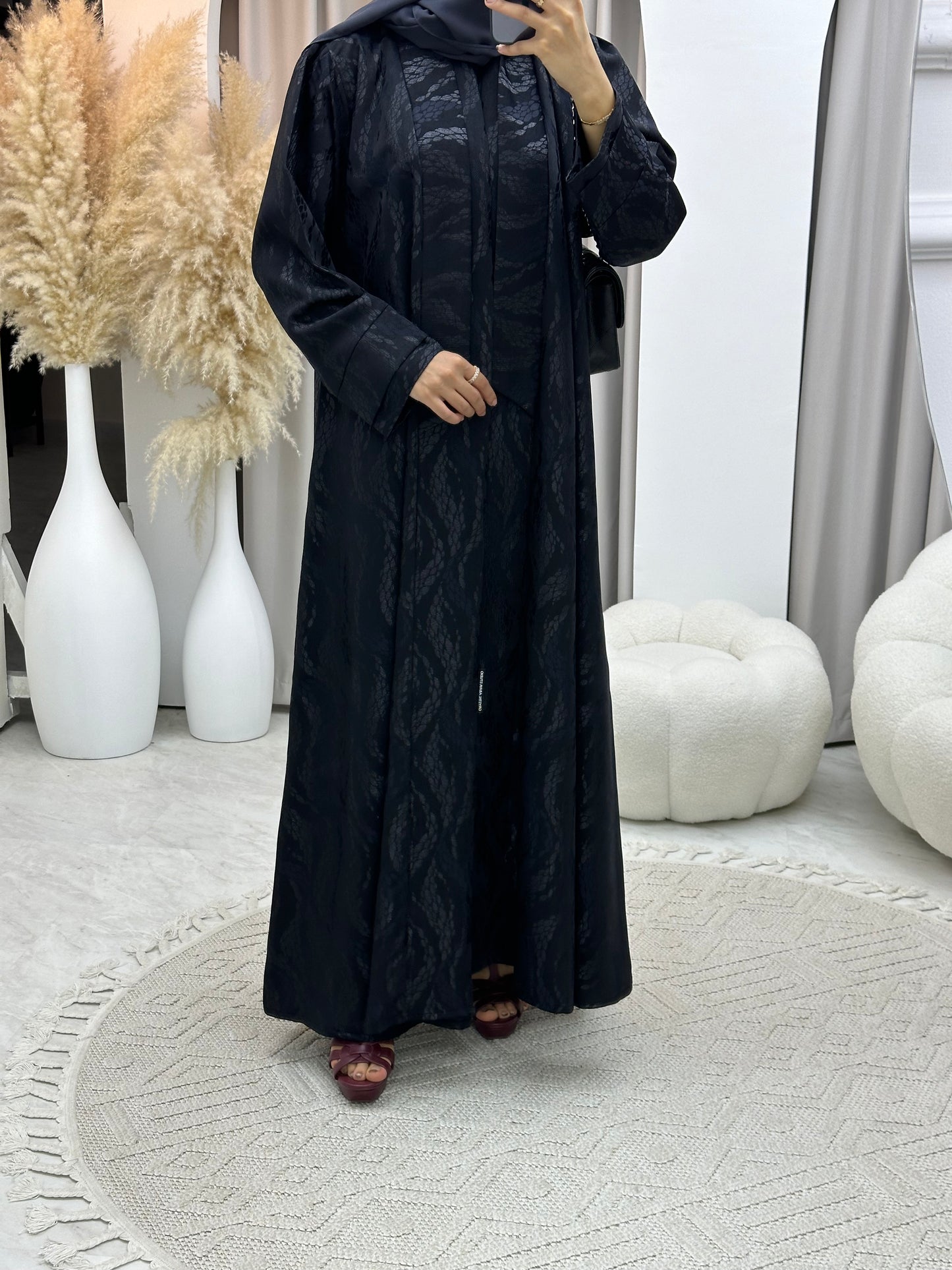 C 0161-03 Barley Dark Grey Abaya