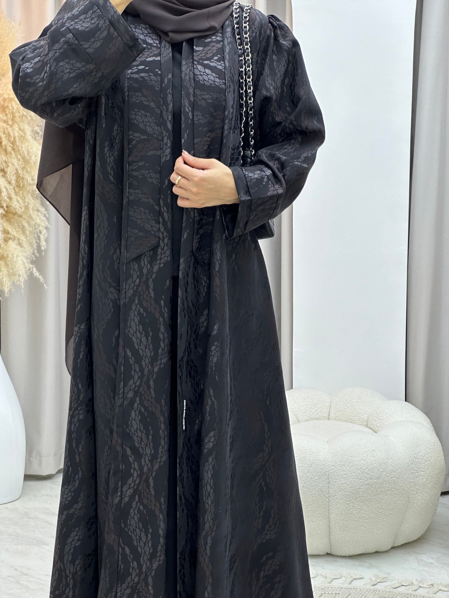 C 0161-02 Barley Dark Brown Abaya