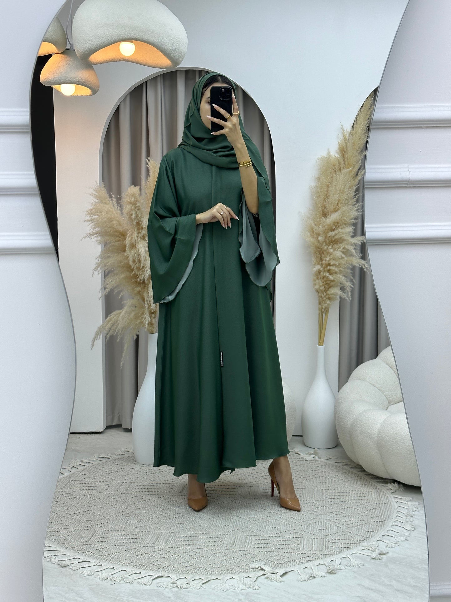 C  Sea Green Kloosh Duotone Abaya