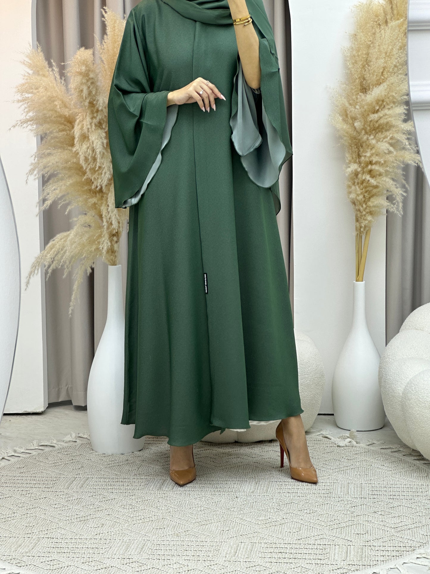 C  Sea Green Kloosh Duotone Abaya