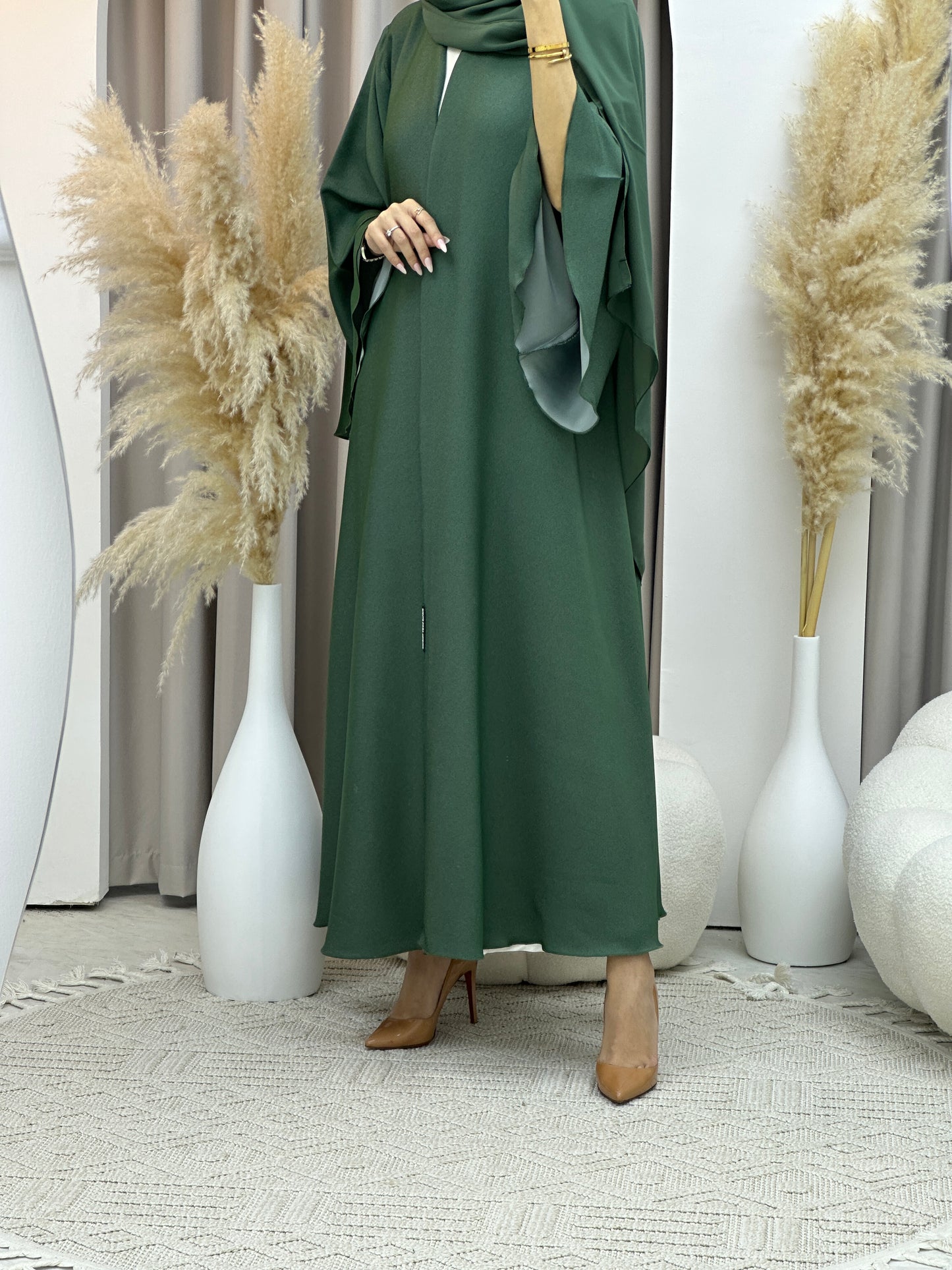 C  Sea Green Kloosh Duotone Abaya