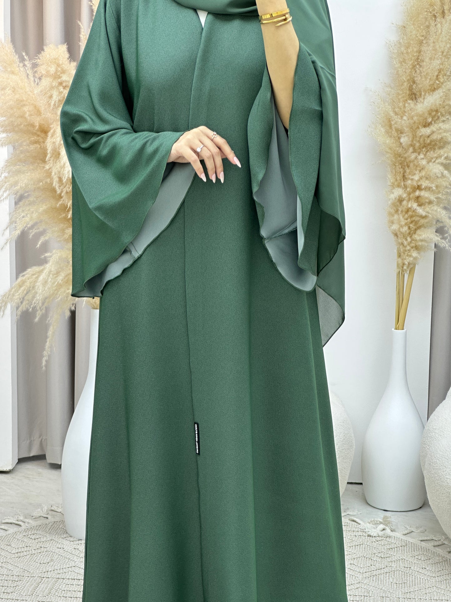 C  Sea Green Kloosh Duotone Abaya