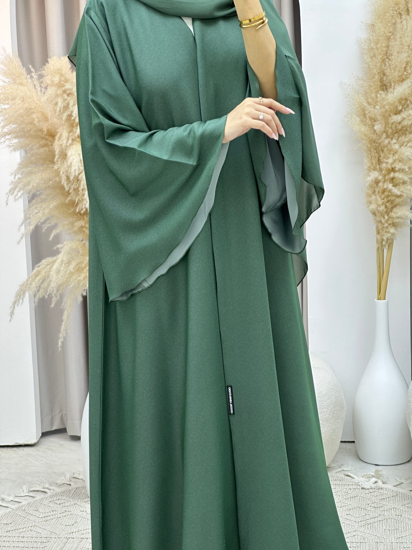 C  Sea Green Kloosh Duotone Abaya