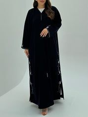 C 1822 Midnight Blue Beaded Abaya