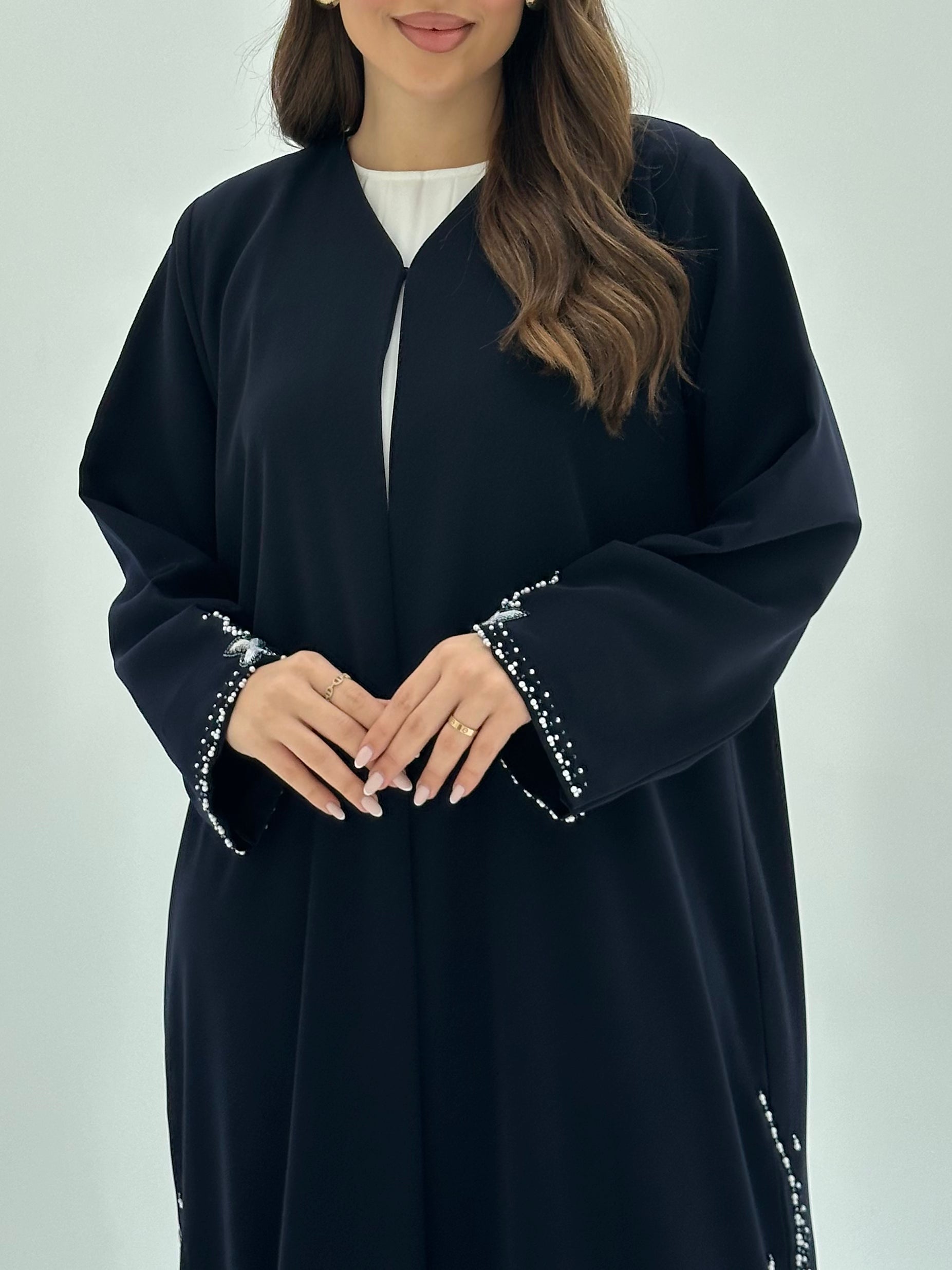 C 1822 Midnight Blue Beaded Abaya