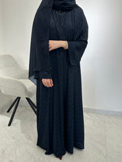 C 1550 Blue Black Printed Abaya