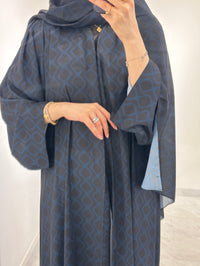 عباية مطبوعة باللون الأزرق والأسود C 1550 - XS / 50