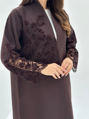 C 1795 Brown Dantel Abaya