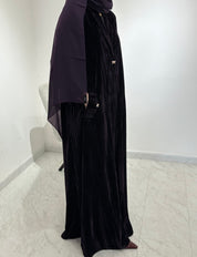 C 1545-02 Dark Purple Velvet Abaya