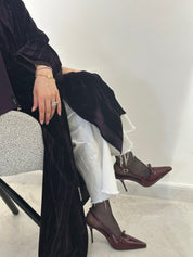 C 1545-02 Dark Purple Velvet Abaya