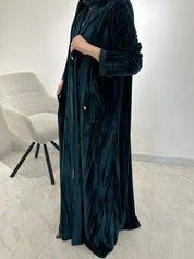 C 1545-03 Teal Velvet Abaya