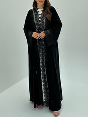 C 1798 Black Rose Lace Abaya