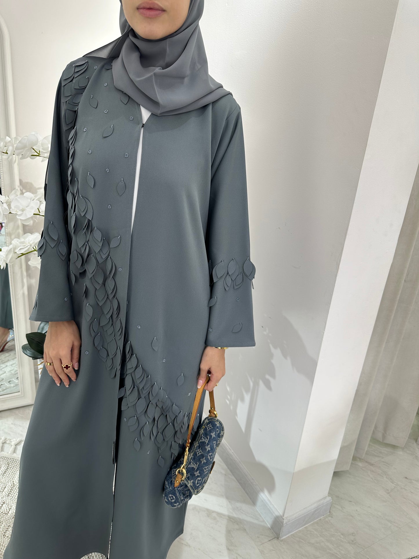 C Grey Summer Eid Abaya