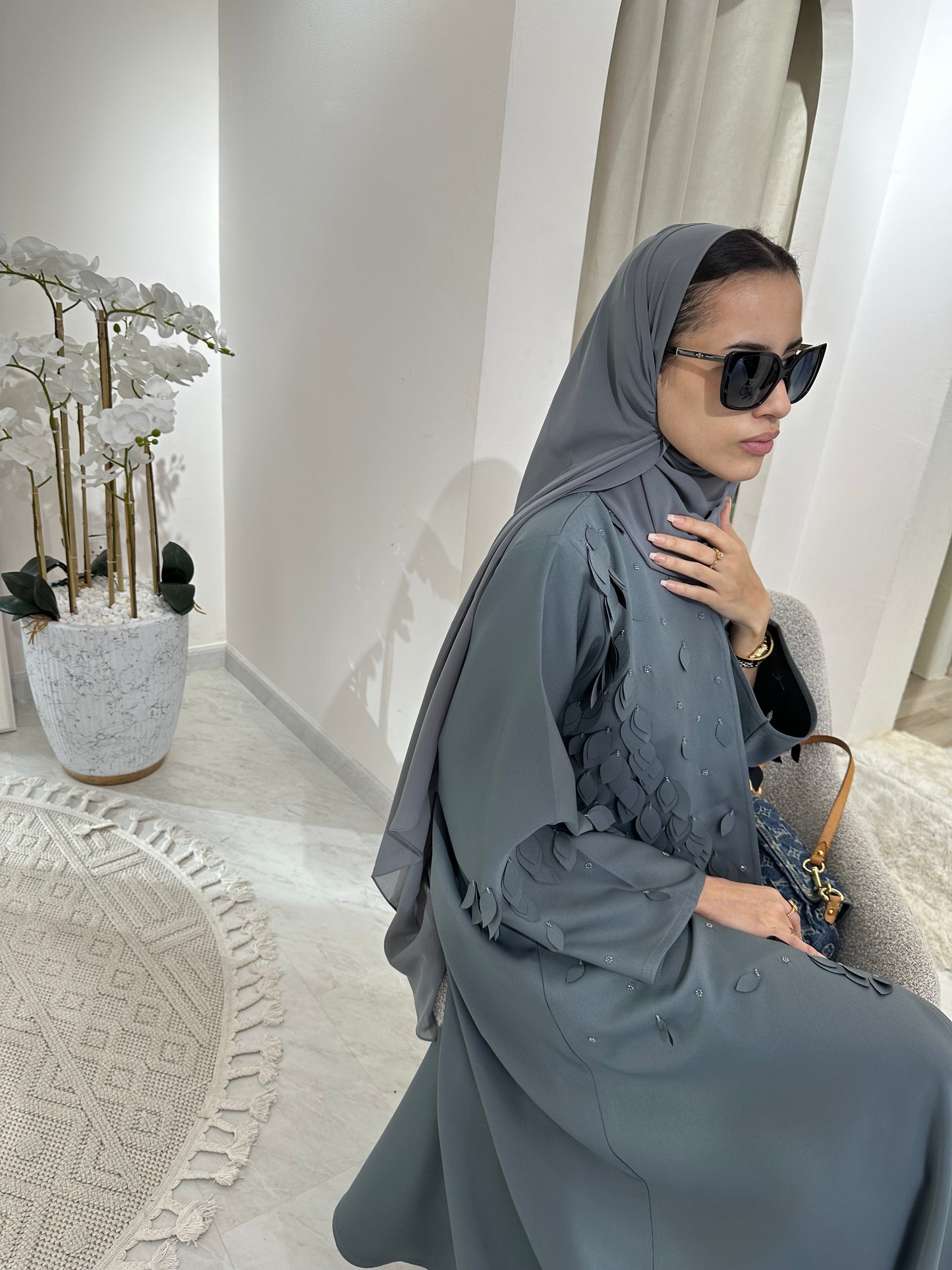 C Grey Summer Eid Abaya